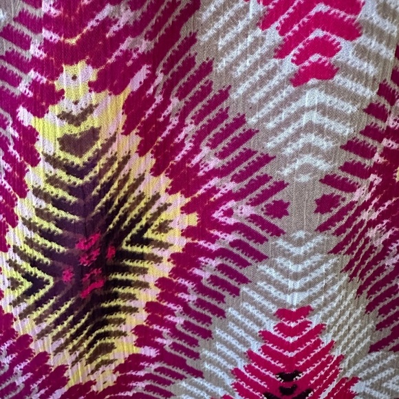 🎄Hello Miss  Abstract One Shoulder Pink Geo Pattern Dress SZ L - Picture 5 of 8